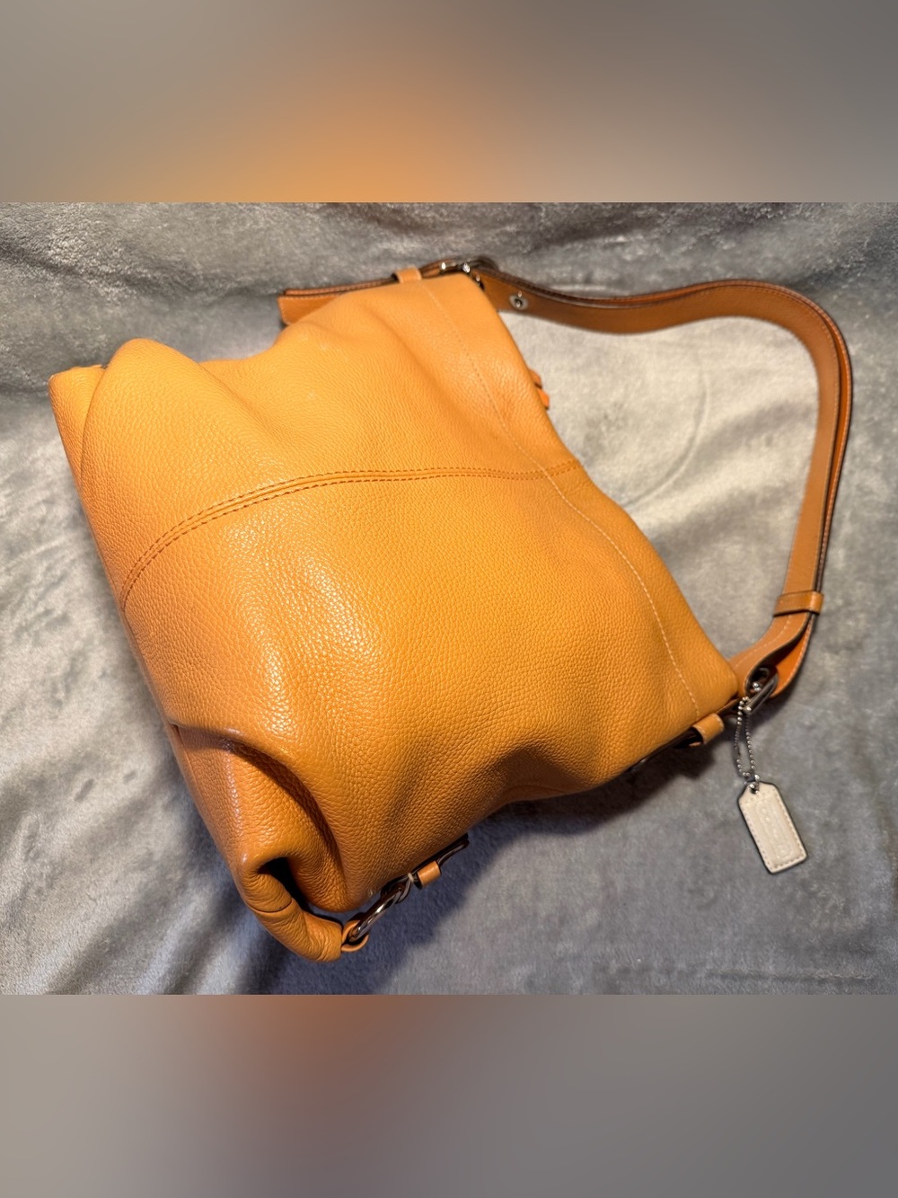Coach Pebbled Cowhide Leather Shoulder Bag F15064 - Picture 11 of 14